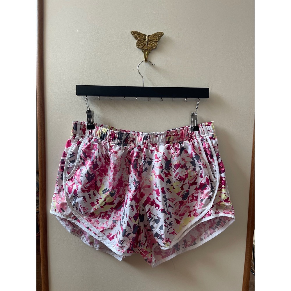 Calvin Klein Performance Pink Abstract Print Running Shorts Womens Large L